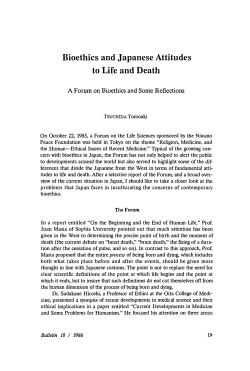 Bioethics and Japanese Attitudes to Life and Death