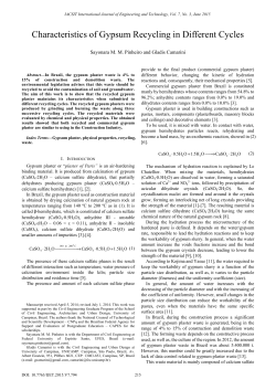 Characteristics of Gypsum Recycling in Different Cycles