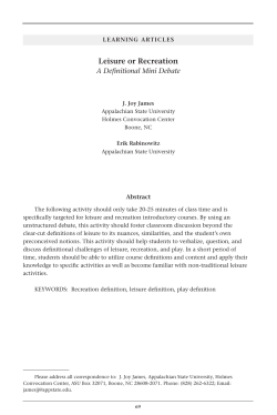 Leisure or Recreation