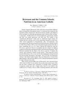 Brownson and the Common Schools: Nativism in an American