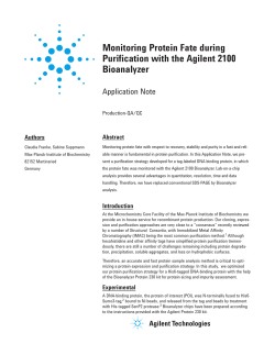 Monitoring Protein Fate during Purification with the Agilent 2100