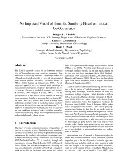 An Improved Model of Semantic Similarity Based