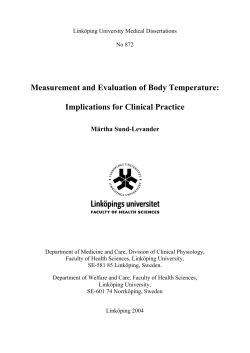 Measurement and evaluation of body temperature: Implications for