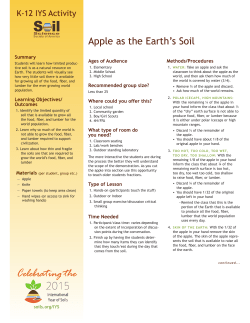 The World as an Apple Activity - Soil Science Society of America