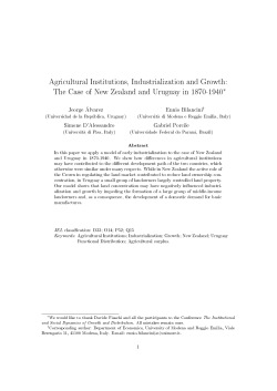 Agricultural Institutions, Industrialization and Growth: The