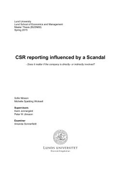 CSR reporting influenced by a Scandal