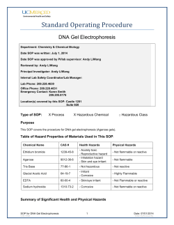 Agarose gel electrophoresis SOP