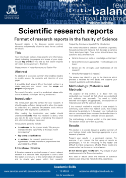 Scientific research reports