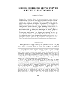 school choice and states` duty to support &ldquo;public