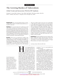 The Growing Burden of Tuberculosis