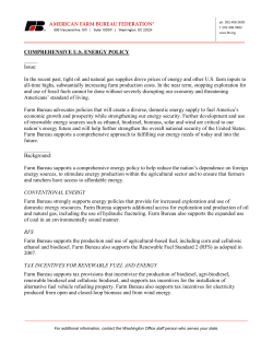 COMPREHENSIVE U.S. ENERGY POLICY _____ Issue: In the