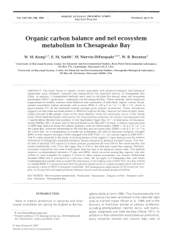 Organic carbon balance and net ecosystem metabolism in