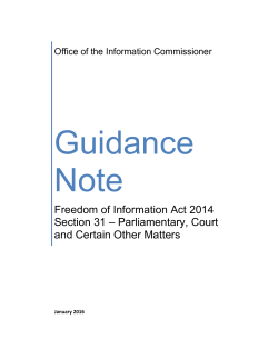 Section 31 - Office of the Information Commissioner