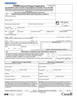 Child General Passport Application