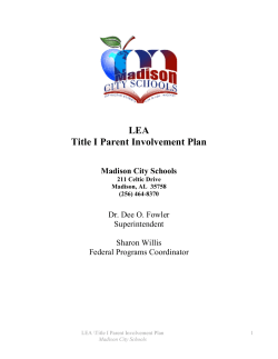 Parent Involvement Plan