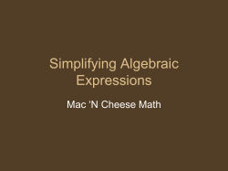 Simplifying Algebraic Expressions