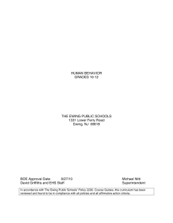 Human Behavior G10-12 - Ewing Public Schools