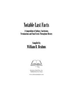 Notable Last Facts - Reference Desk Press, Inc.