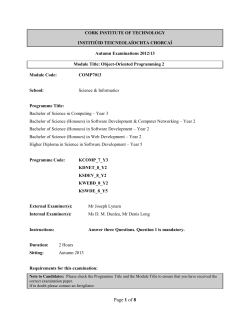 KWEBD_8_Y2 COMP7013 Object Oriented Programming 2