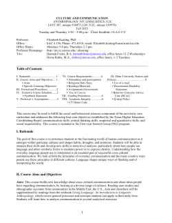 syllabus - UT College of Liberal Arts