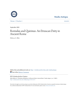 Romulus and Quirinus: An Etruscan Deity in Ancient Rome