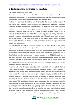 1. Background and motivation for the study