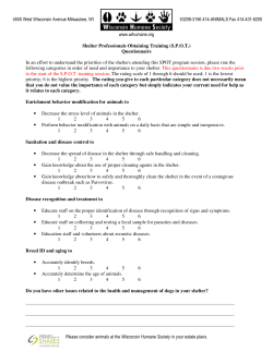www.wihumane.org Please consider animals at the Wisconsin