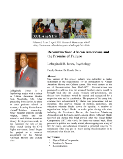 Reconstruction: African Americans and the Promise of Failure