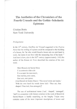The Aesthetics of the Chroniclers of the Fourth Crusade and the