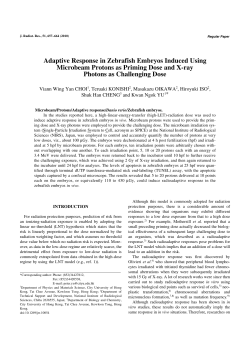 Adaptive Response in Zebrafish Embryos Induced Using Microbeam