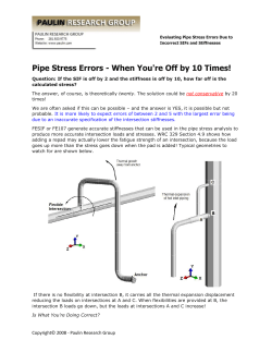 Pipe Stress Errors - When You`re Off by 10 Times!