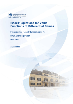 Isaacs` Equations for Value- Functions of Differential Games