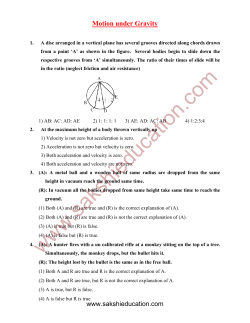 Motion under Gravity - Sakshieducation.com