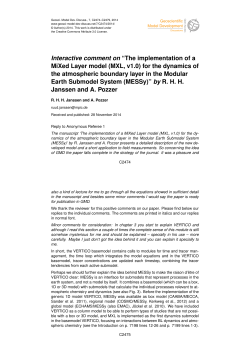 Interactive comment on “The implementation of a MiXed Layer