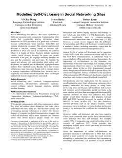 Modeling Self-Disclosure in Social Networking Sites