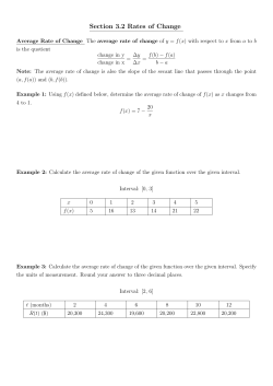 Section 3.2 Rates of Change