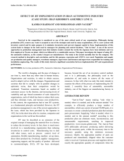 effect of jit implementation in iran automotive industry