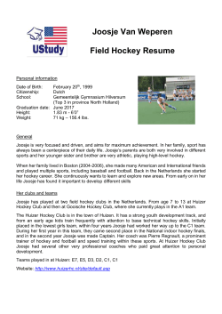 Joosje Van Weperen Field Hockey Resume