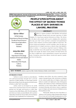people`s perception about the effect of sacred things placed at sufi