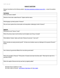 Nunavut questions - Ms. Duff`s Classroom!