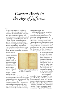 Garden Weeds in the Age of Jefferson