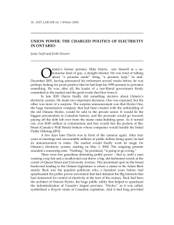 union power: the charged politics of electricity in ontario1