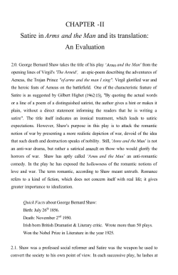CHAPTER -II Satire in Arms and the Man and its translation: An