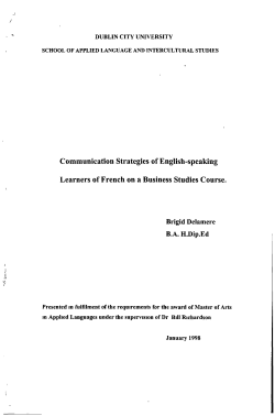 Communication Strategies of English-speaking - DORAS