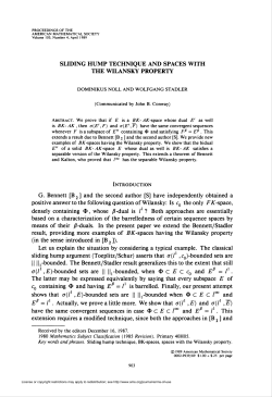 sliding hump technique and spaces with the wilansky property