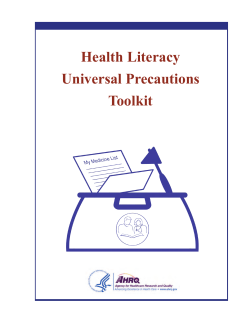 Health Literacy Universal Precautions Toolkit