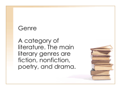 Genre A category of literature. The main literary