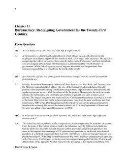 Bureaucracy: Redesigning Government for the Twenty