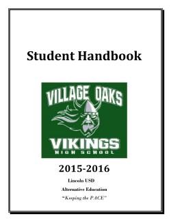 Parent/Student Handbook - Village Oaks High School