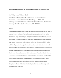 Ecological restoration of the Mississippi-Ohio